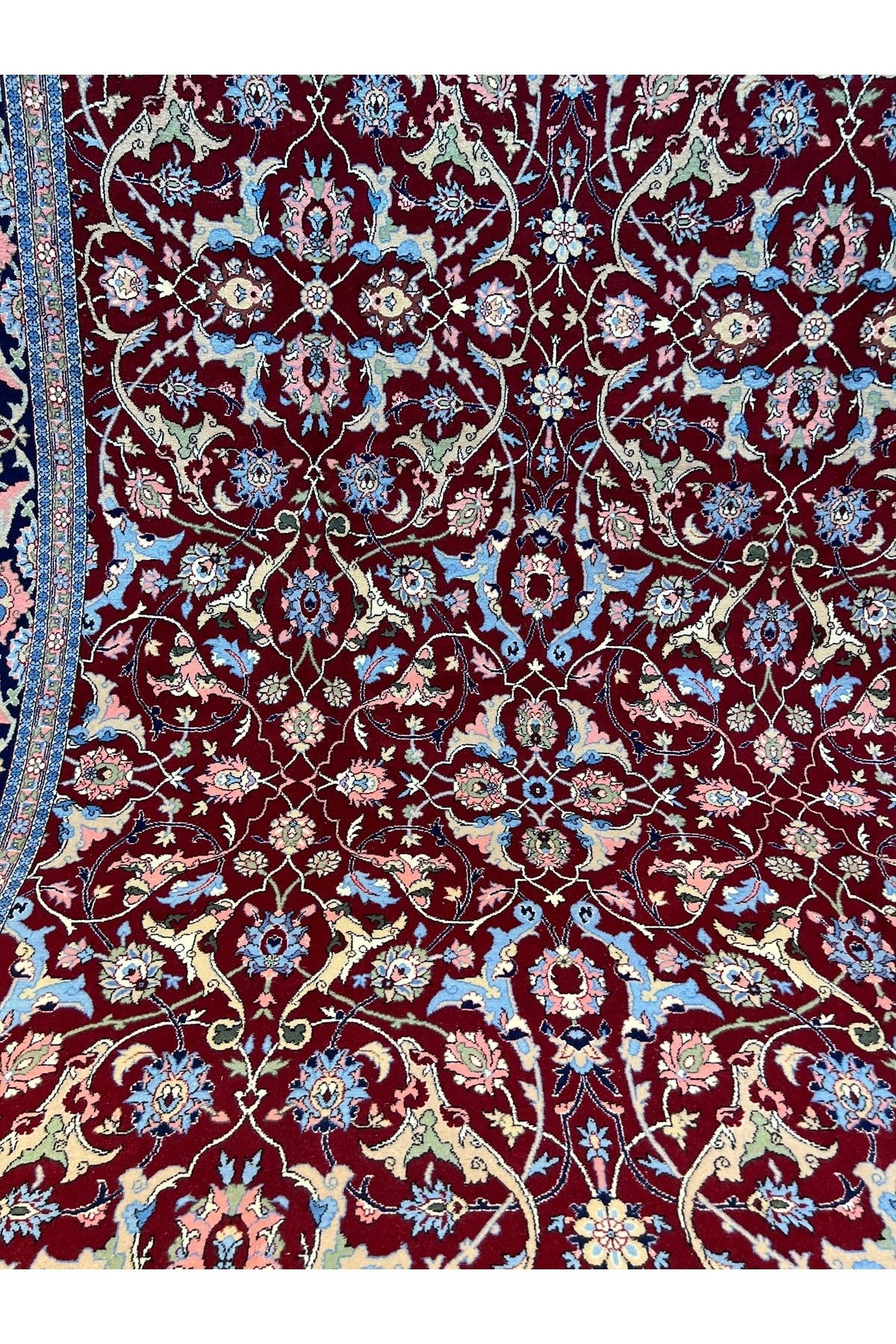 RD RAMAZAN DAG Hand Rug Art Hand-Woven Hereke Rug Signed Polonez Design Red Accent Size 272x195 - MALLTURK
