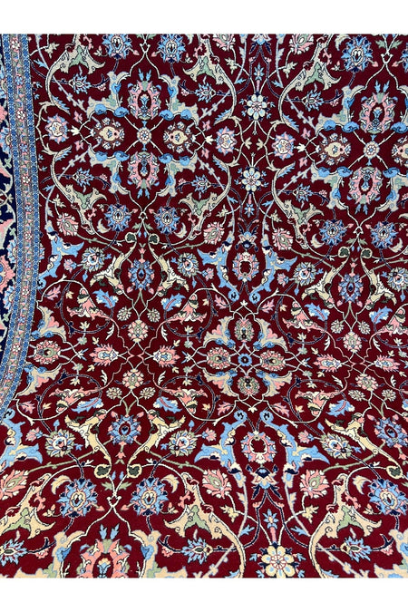 RD RAMAZAN DAG Hand Rug Art Hand-Woven Hereke Rug Signed Polonez Design Red Accent Size 272x195 - MALLTURK