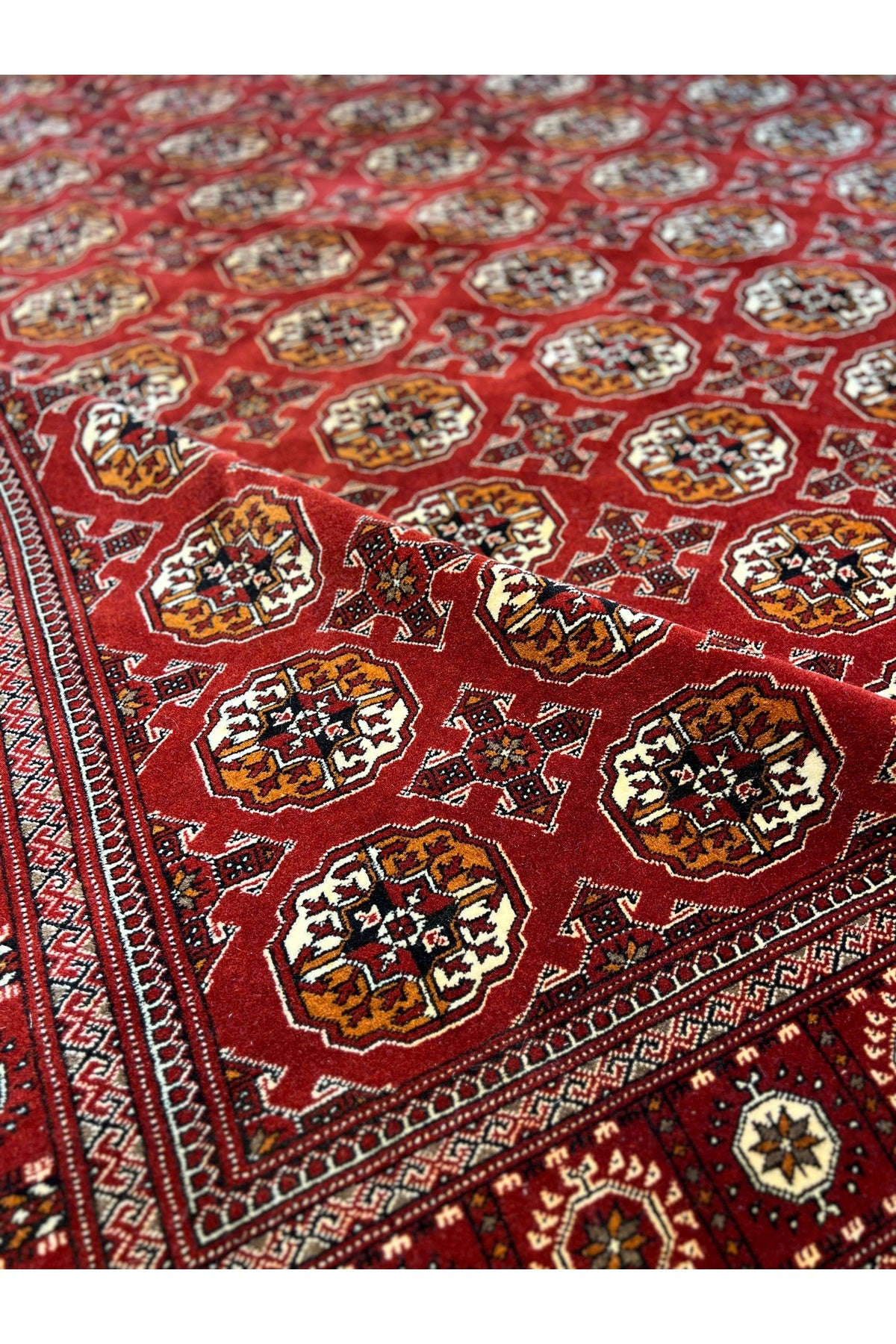 RD RAMAZAN DAG Hand Rug Art Hand-Woven Iranian Buhara Rug Wool Weave KokBoya Size 300x200