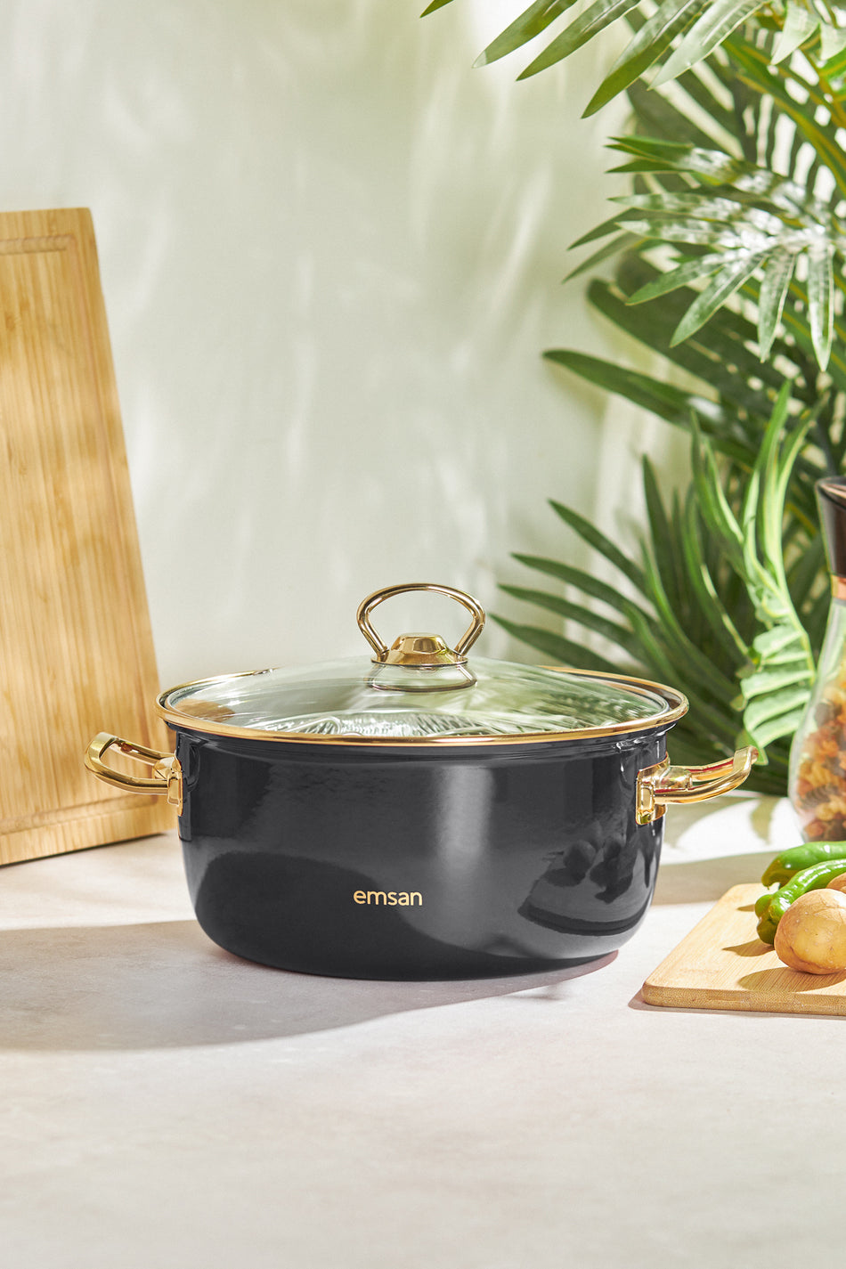 Emsan Nostalji Enamel Frying Pot Antrasit - MALLTURK