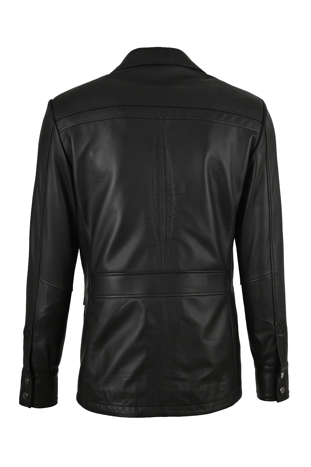 ALIN Kaya Men's Genuine Leather Zip-Up Leather Jacket Black - MALLTURK