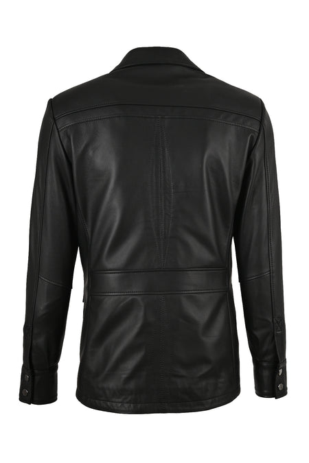 ALIN Kaya Men's Genuine Leather Zip-Up Leather Jacket Black - MALLTURK