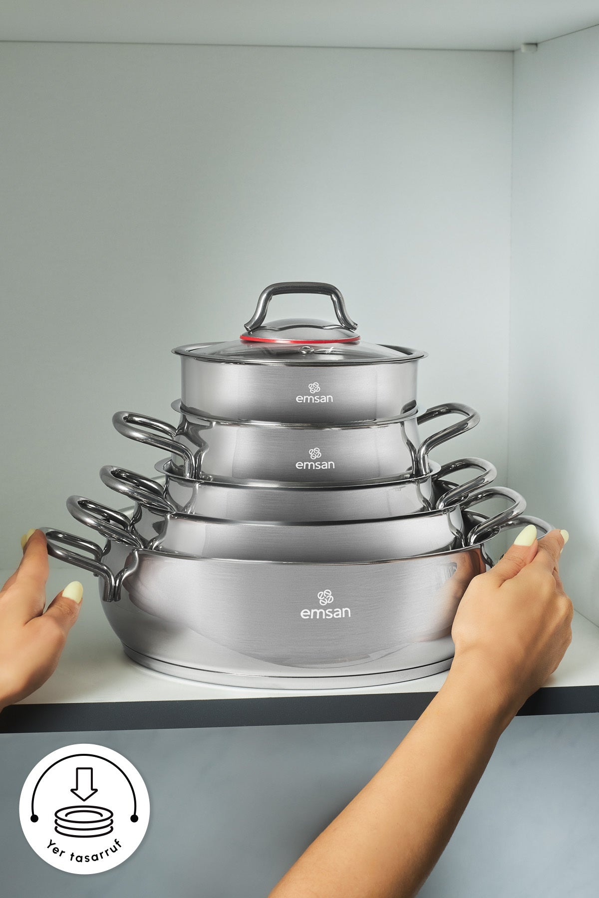 Emsan Emirgan XL 13 Piece Cookware Set Saklama Kabi Hediyeli - MALLTURK