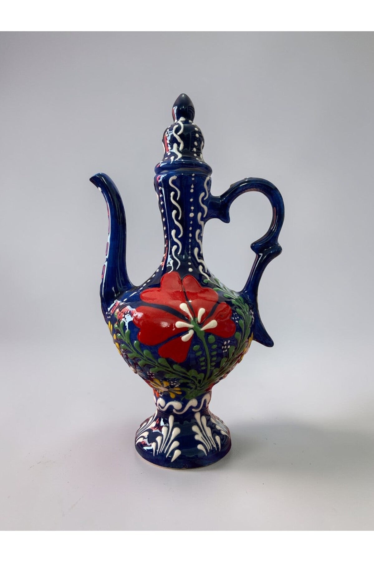 YOOS Handmade 25cm Embossed and Lace Work Decorative Antique Ewer Ceramic Vase - MALLTURK
