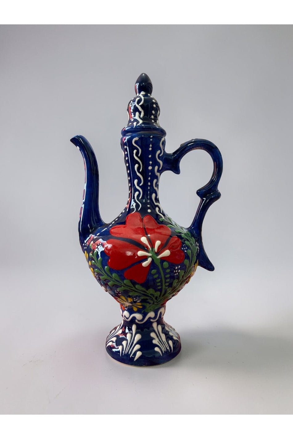 YOOS Handmade 25cm Embossed and Lace Work Decorative Antique Ewer Ceramic Vase - MALLTURK