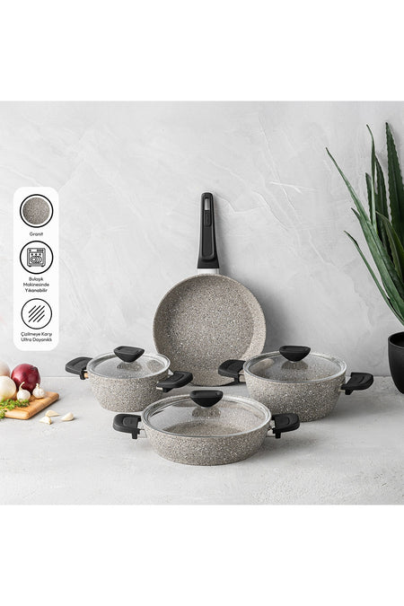 Emsan Stone 7 Piece Granite Cookware Set - MALLTURK