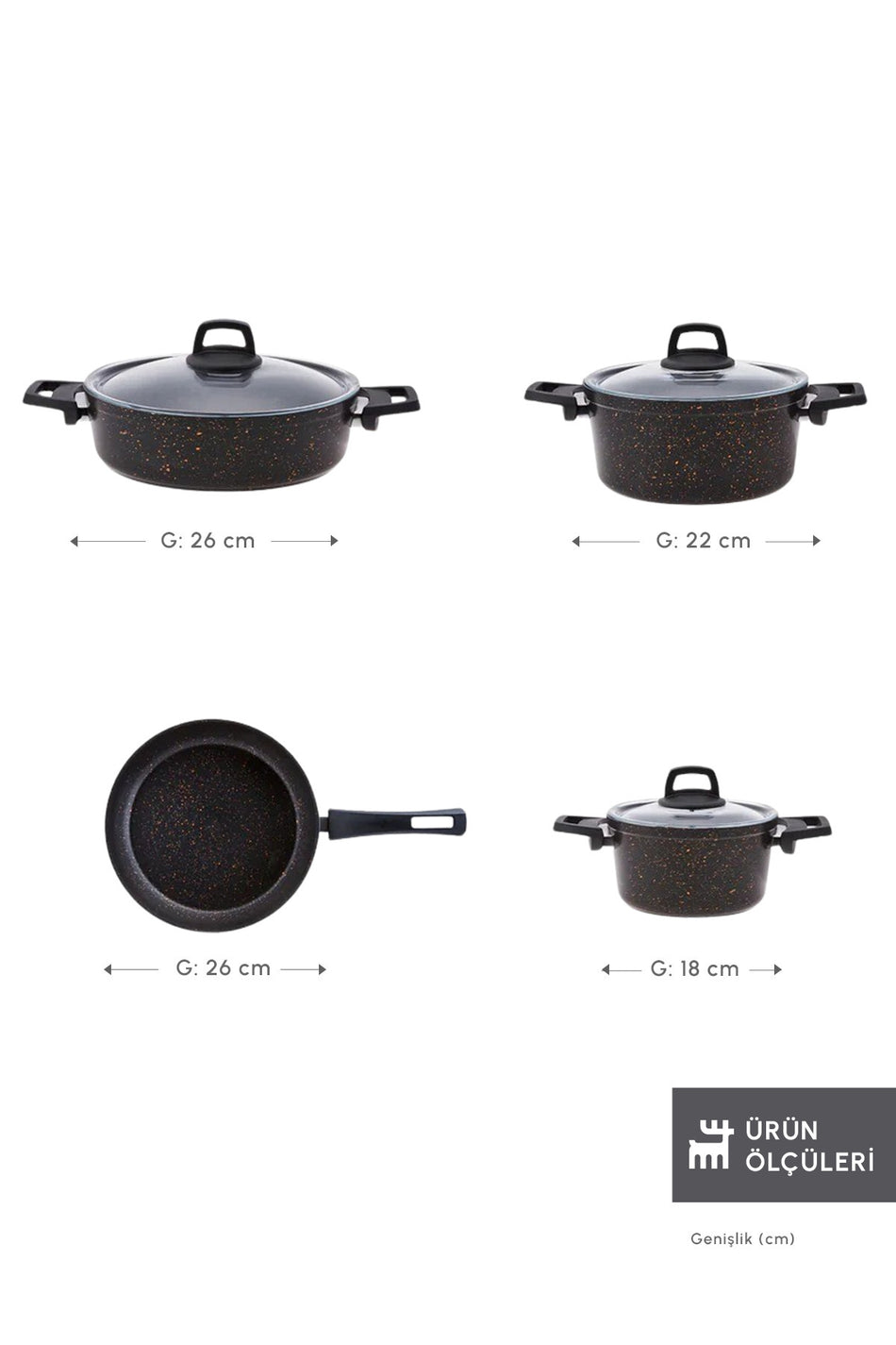 Karaca Biogranit Blackgold 7 Piece Cookware Set - MALLTURK