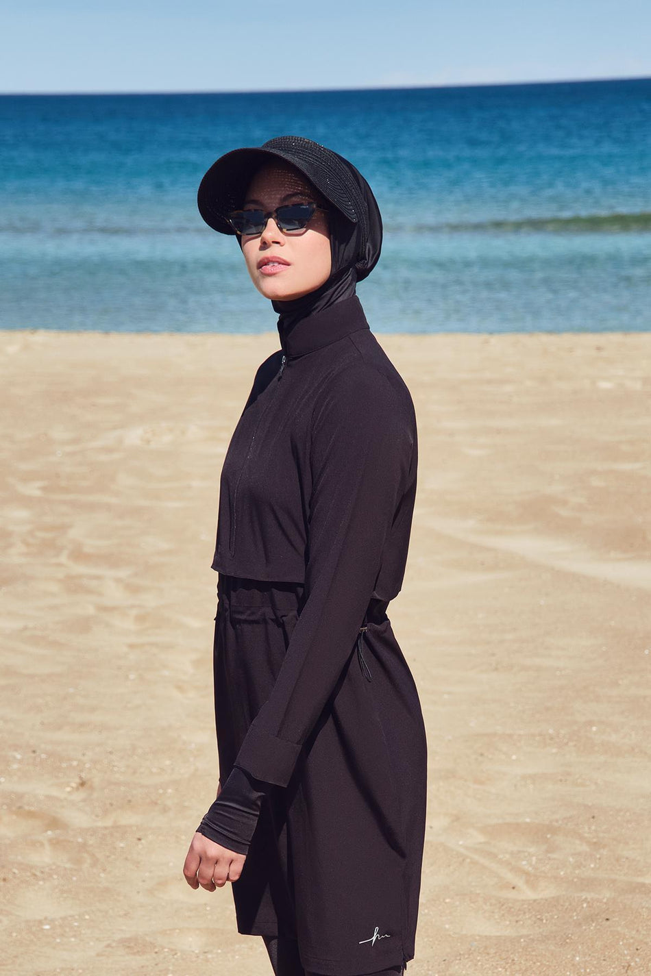 Hasema Esila Black Sleeveless 5-Piece Modest Swimsuit Set