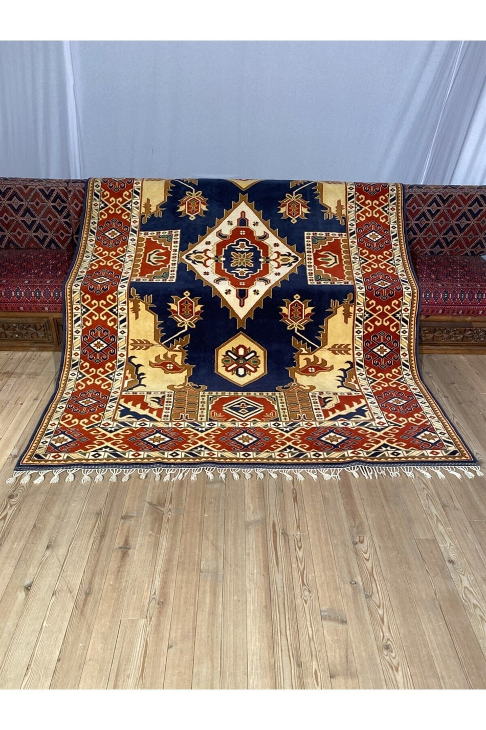 Sirvan Handwoven Antique Yoruk Carpet Geometric - MALLTURK