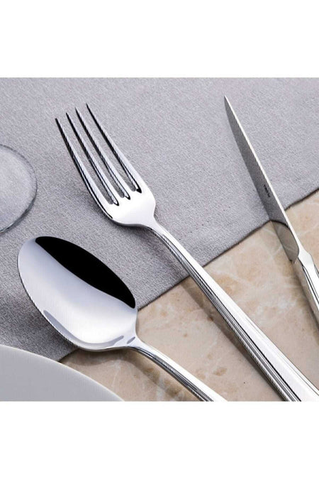 Nehir katre Plain 84 Piece deri Boxed Flatware Set