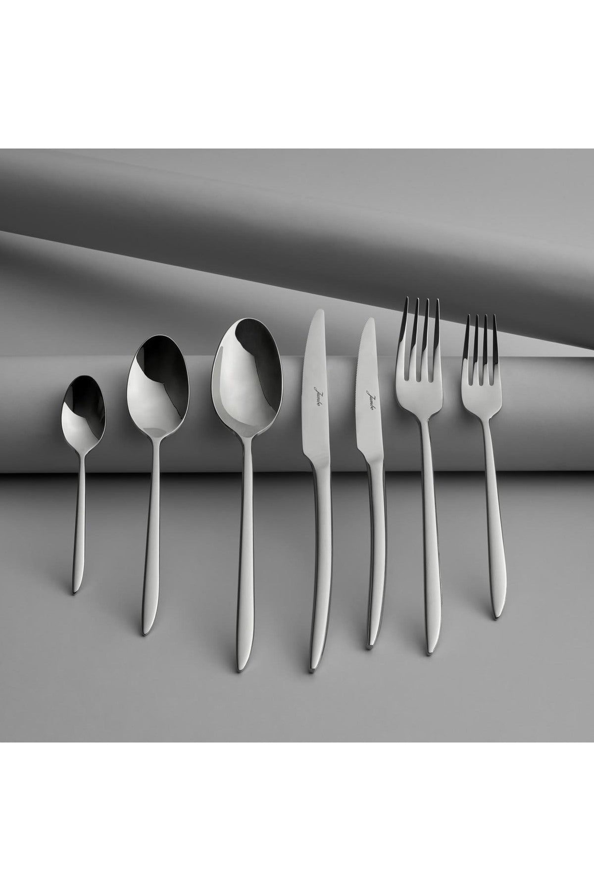 Jumbo 2600 84 Piece 12 Place Setting Steel Flatware Set - MALLTURK