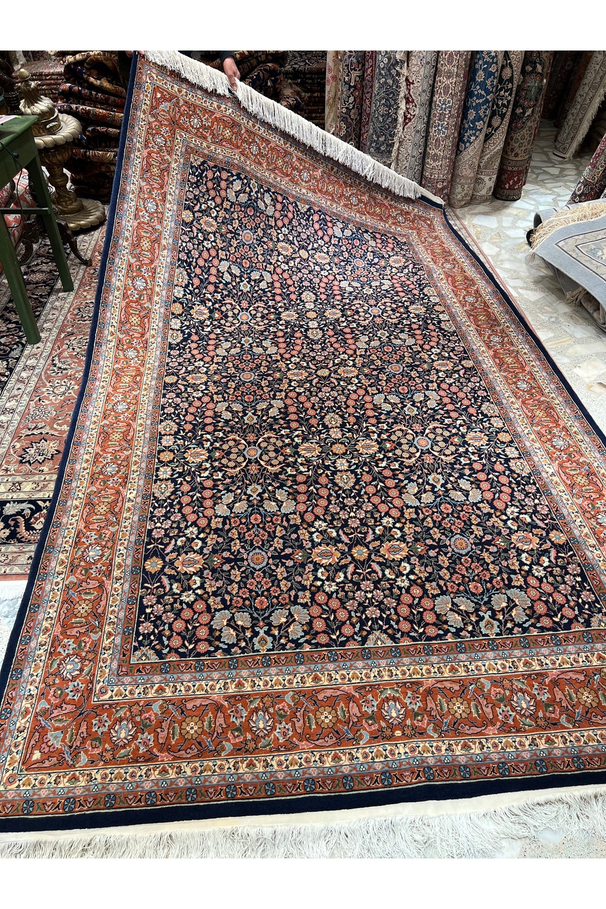 RD RAMAZAN DAG Hand Rug Art Hand-Woven Sumerbank Hereke Seven Mountains Flower 3.20x200 - MALLTURK