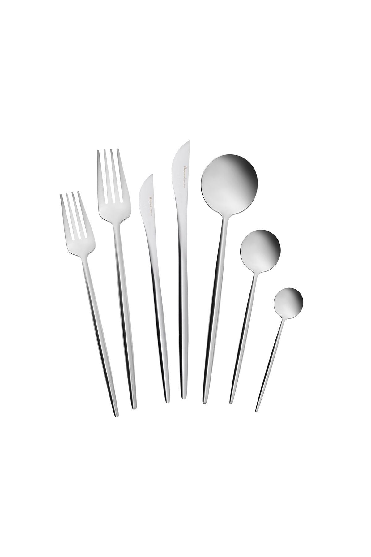 Karaca jupiter 84 Piece 12 Place Setting premium Boxed Flatware Set platin - MALLTURK