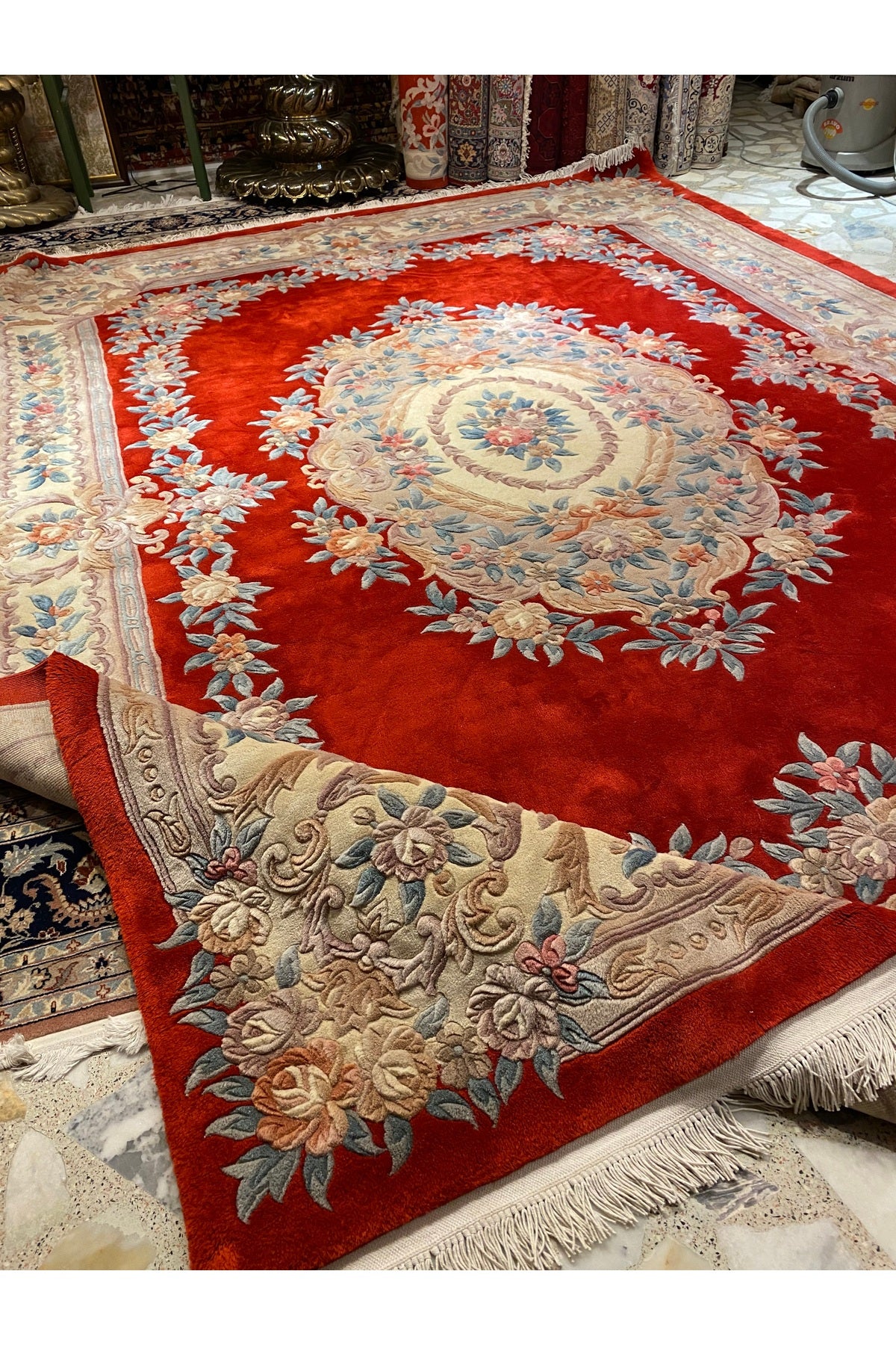 RD RAMAZAN DAG Hand Rug Art Hand-Woven Embossed Chinese Rug Premium Quality Size 370x270 - MALLTURK