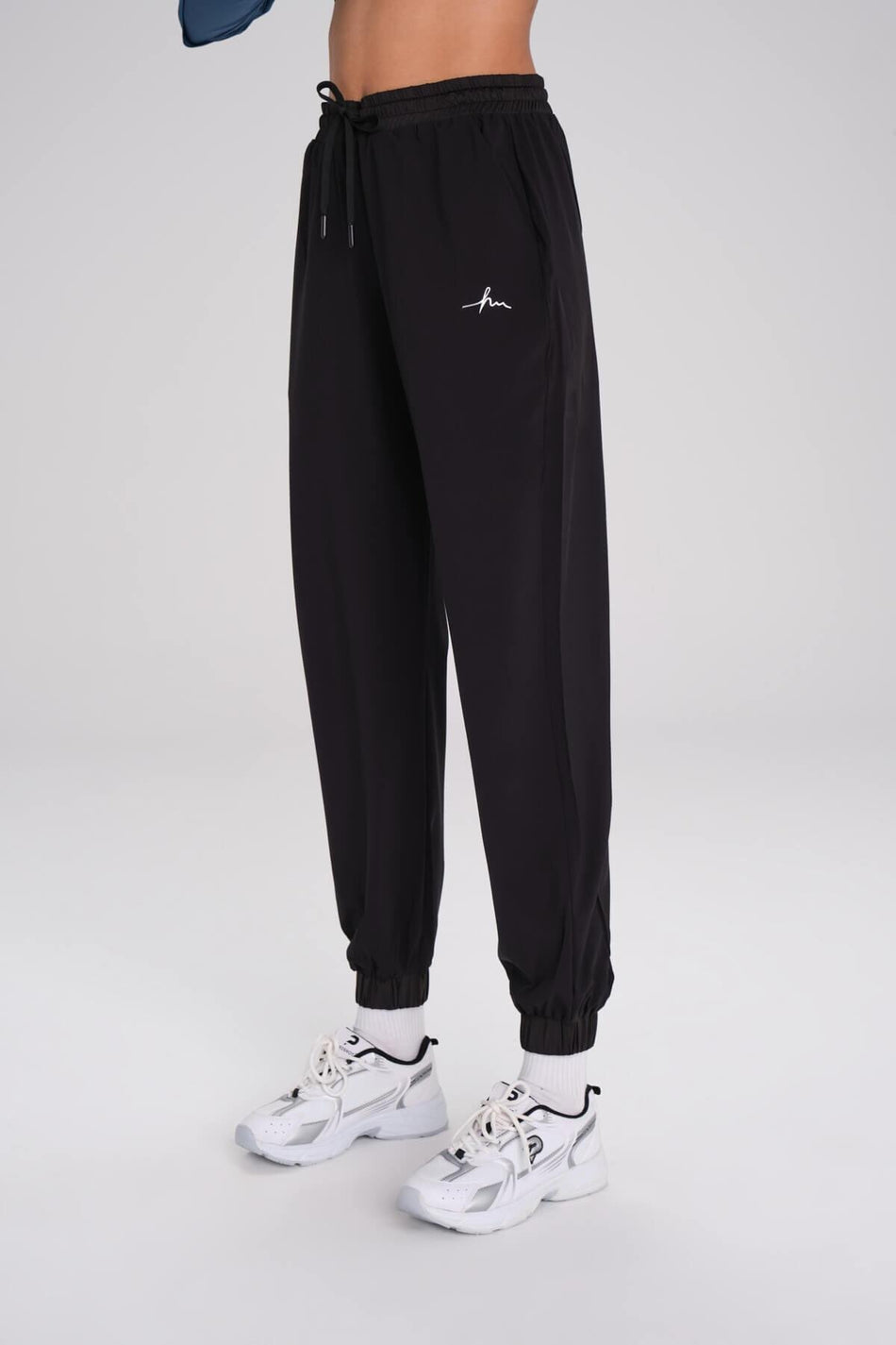 Hasema Active Elasticated Hem Black Jogger Sports Pants Tracksuit Bottoms ACT-1