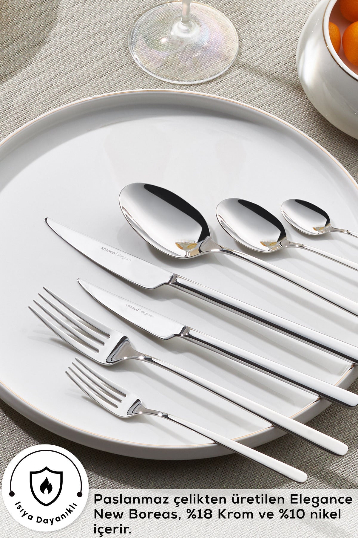 Karaca boreas 12 Place Setting 84 Piece Flatware Set - MALLTURK