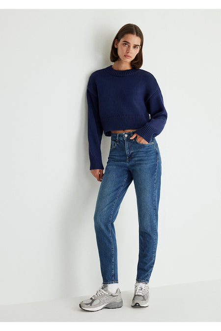 Cindy Classic Denim Shaded Dark Mavi Jeans 100277-87925 - MALLTURK