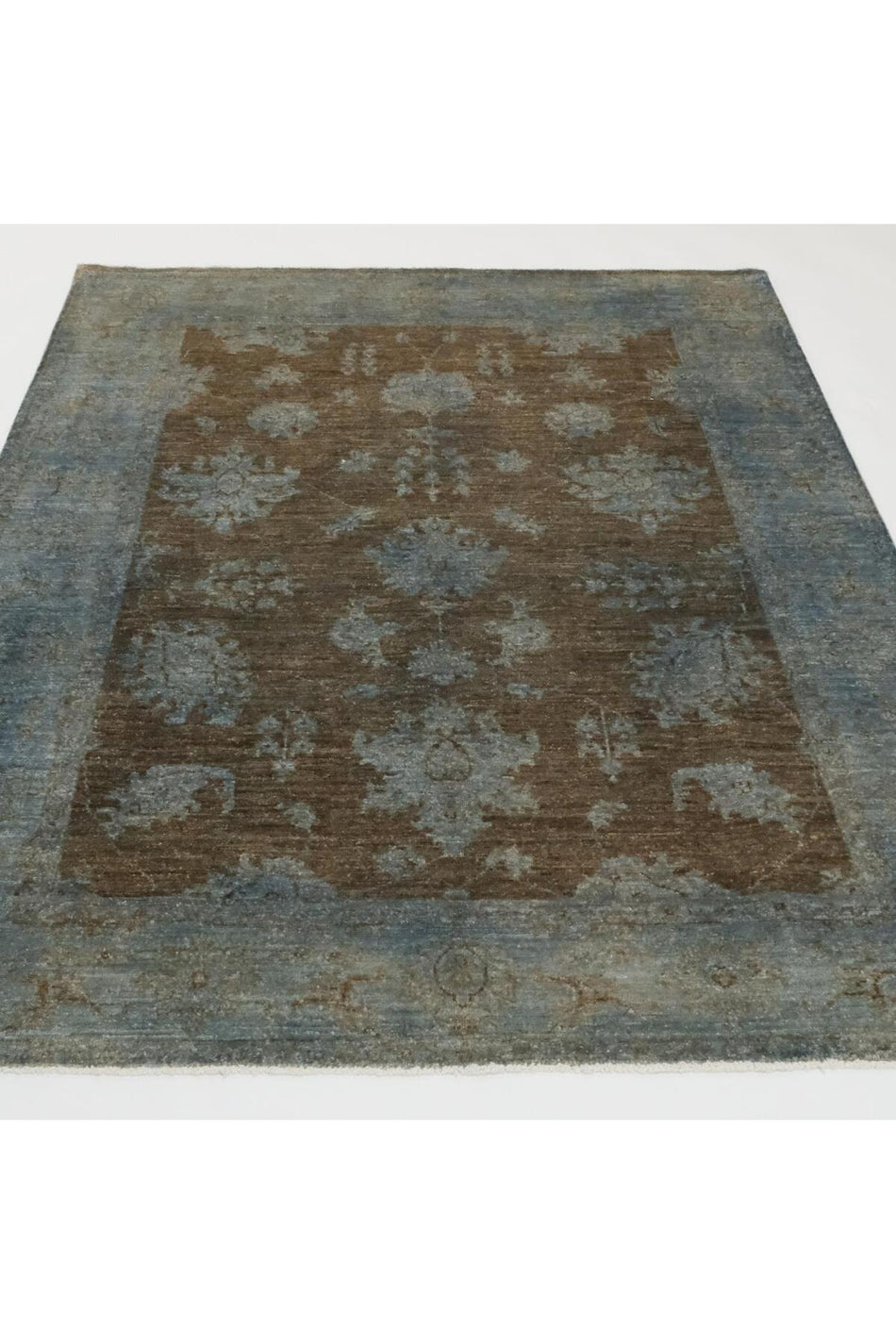 Halicizade Retro Series Vintage Patterned Handwoven Rug Green - MALLTURK