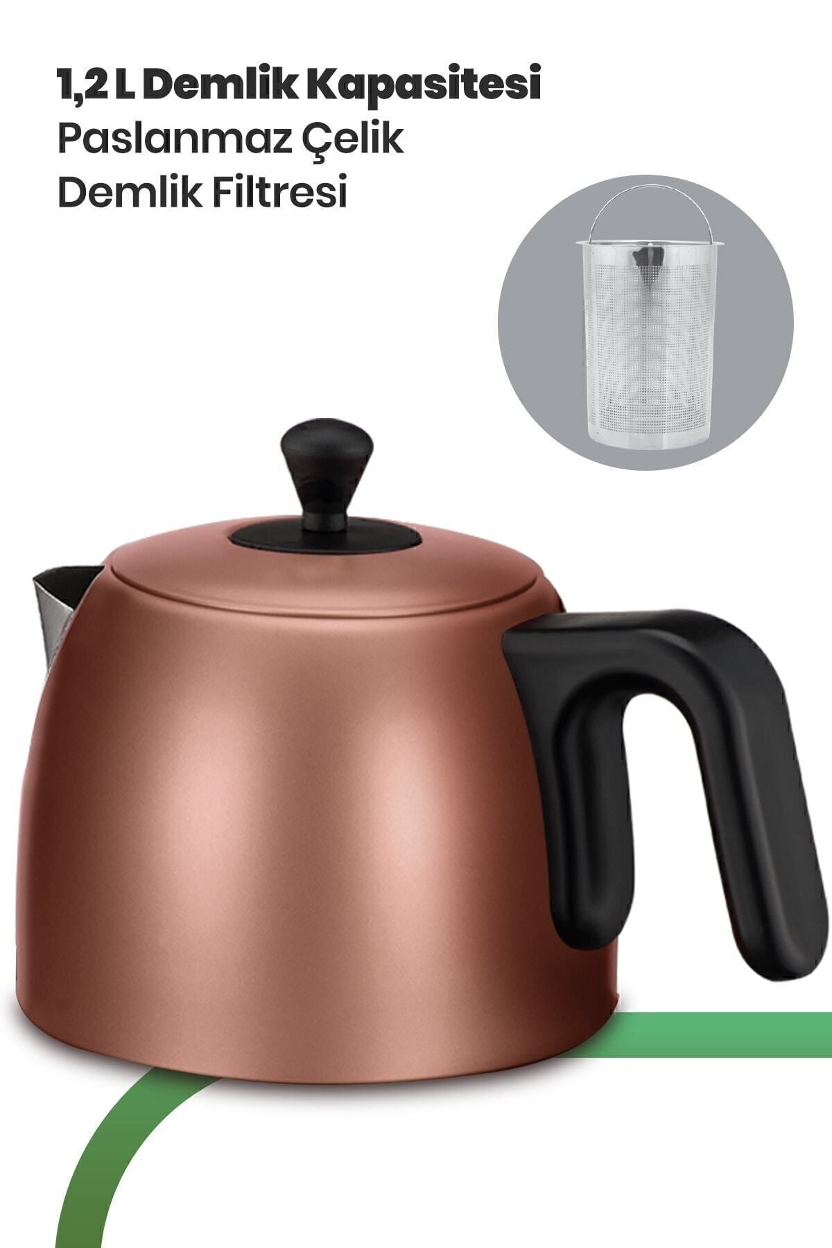 GoldMaster Fulya Gold 30-Cup Large Capacity 2200 Watt Stainless Steel Tea Maker and Water Kettle - MALLTURK