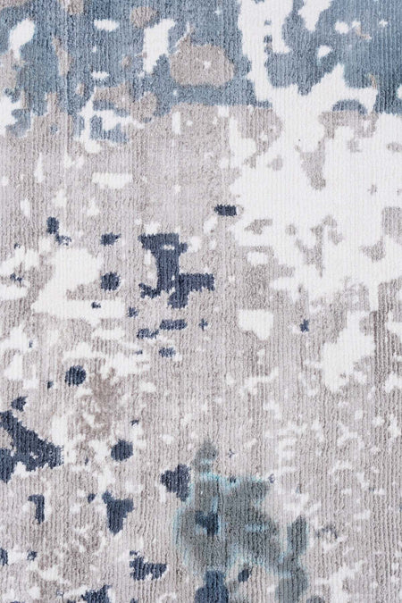 Naar Hali Erase KC 308 Blue Modern Handwoven Bamboo Living Room Rug - MALLTURK