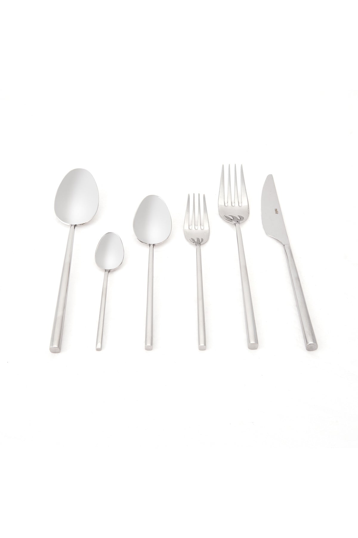 Nehir gloria Plain 36 Piece Flatware Set gri - MALLTURK