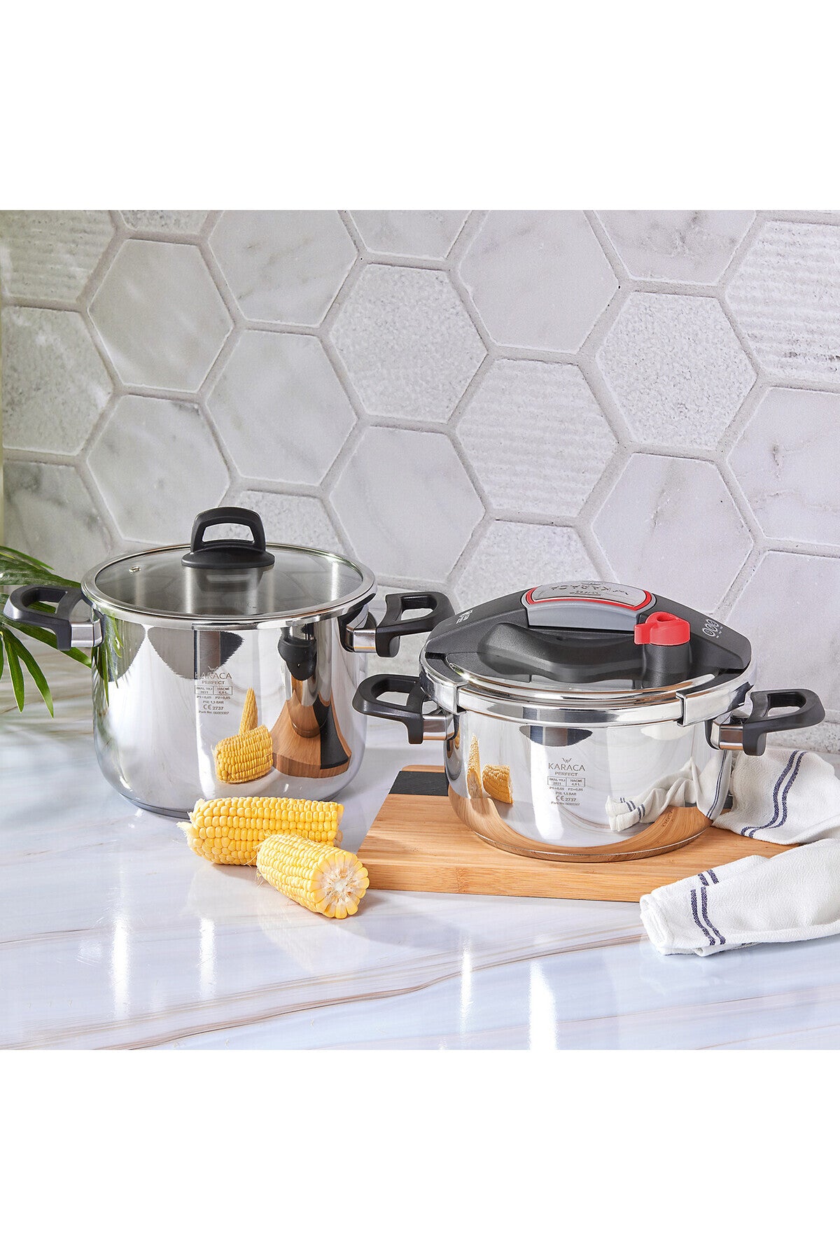 Karaca Perfect Red induction Base Pressure Cooker Set 4+6 Lt Karaca - MALLTURK