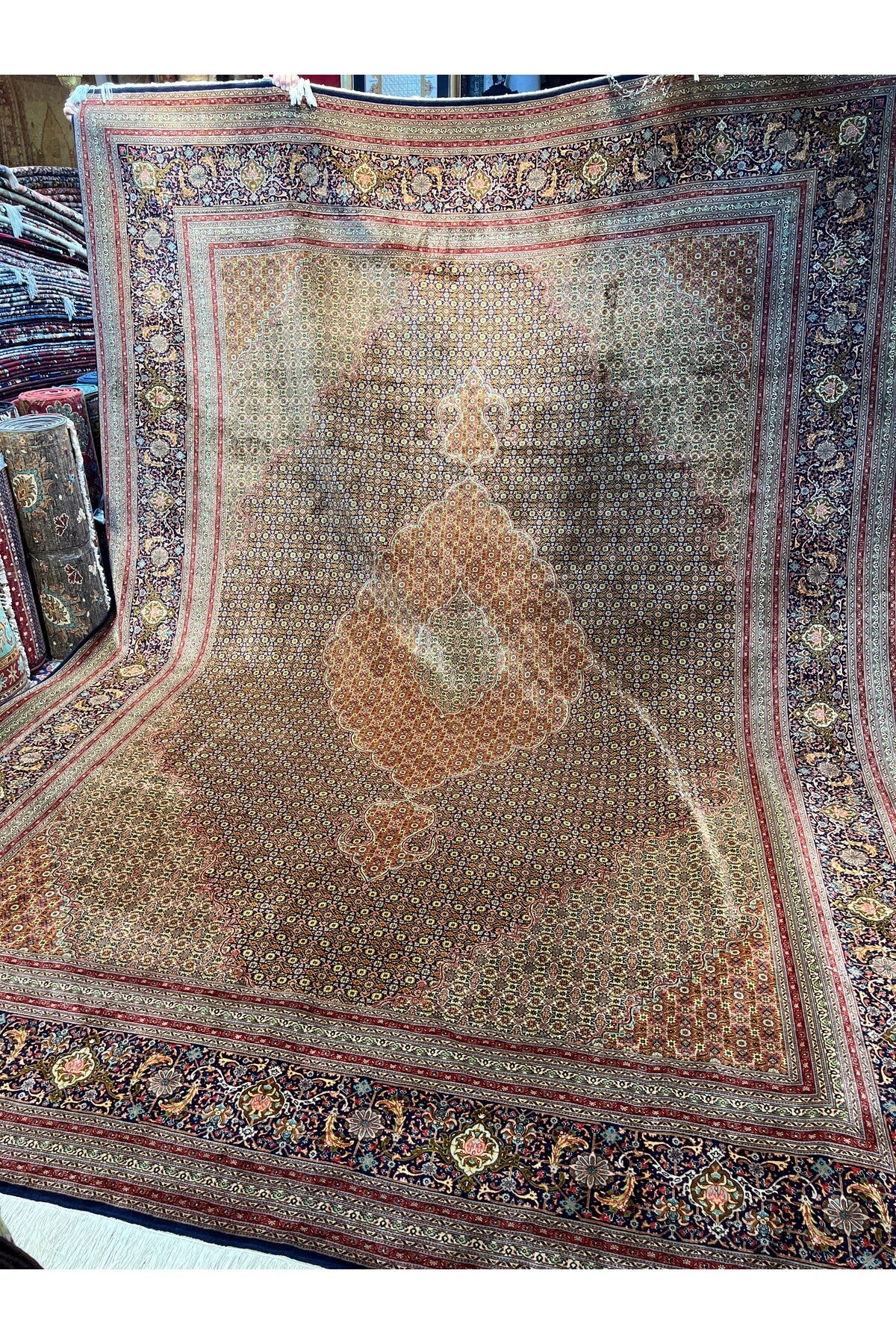RD RAMAZAN DAG Hand Rug Art Hand-Woven Iranian Mahi Rug Wool Blend Premium Quality Size 400x300 - MALLTURK