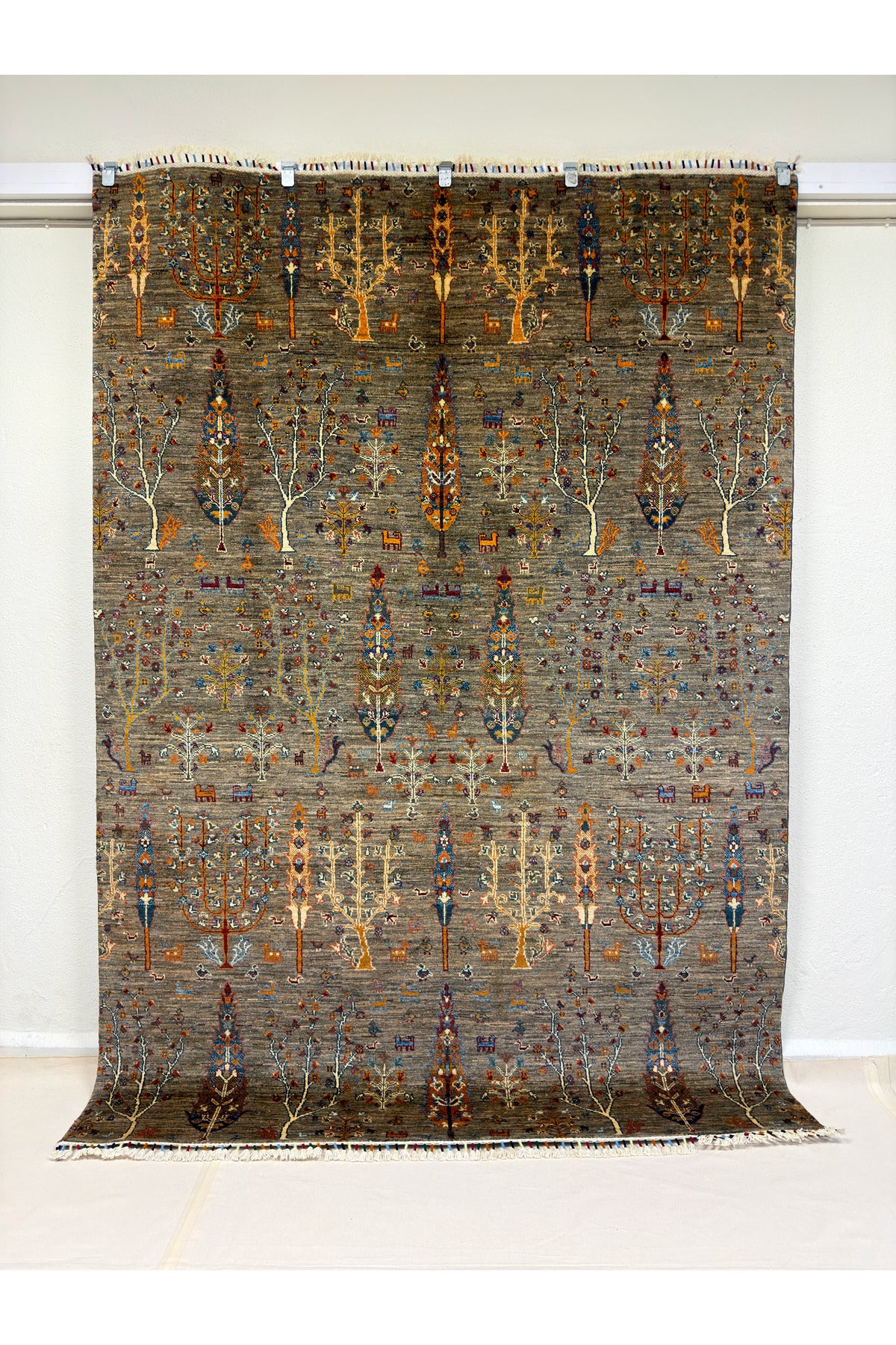 Afghan Rug Hand-Woven 100% Wool Natural Dye Tree of Life Design