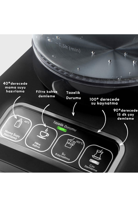 Karaca Tea Lover Robotea Pro Connect 4 in 1 Talking Automatic Glass Tea, Baby Food and Filter Coffee Machine with Wi-Fi - MALLTURK