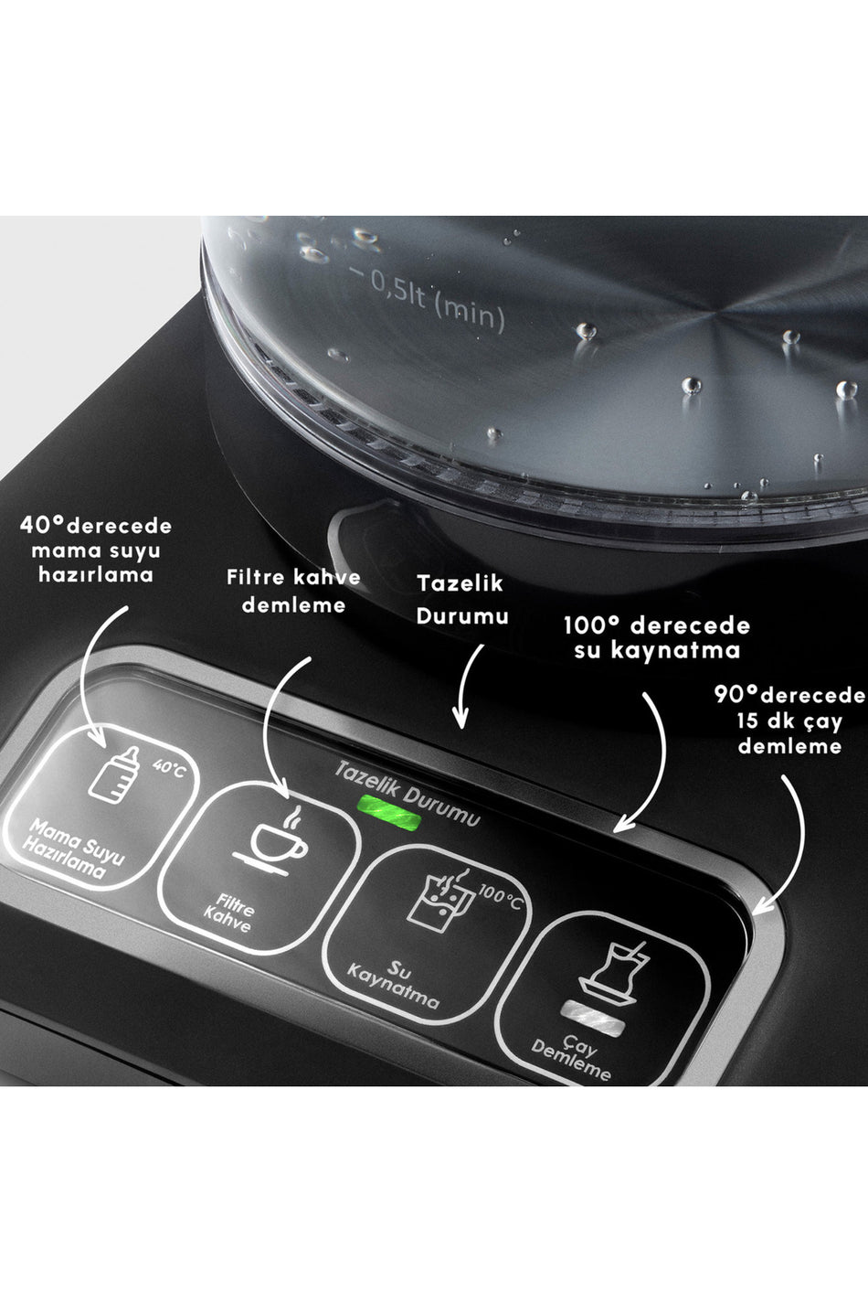 Karaca Tea Lover Robotea Pro Connect 4 in 1 Talking Automatic Glass Tea, Baby Food and Filter Coffee Machine with Wi-Fi - MALLTURK