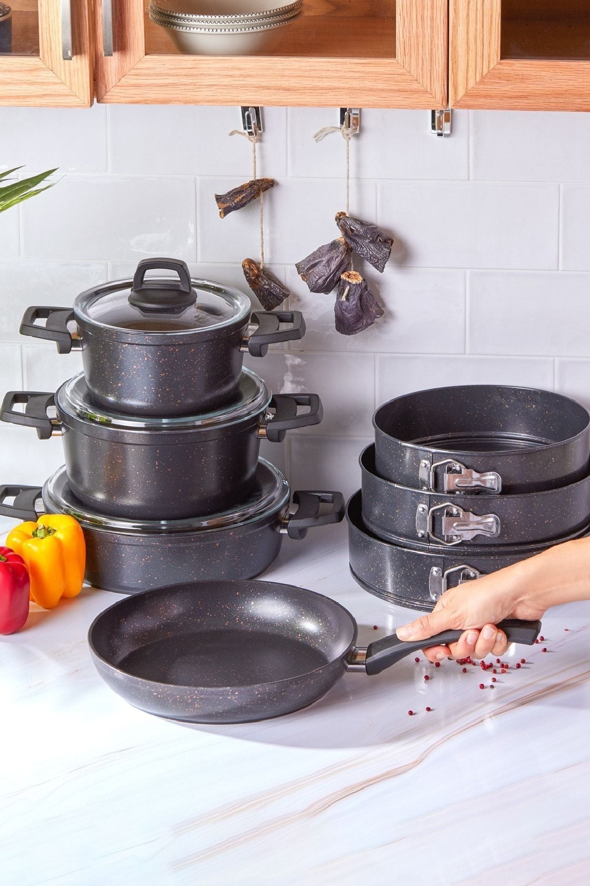 Karaca Biogranit Blackgold 10 Piece Cookware Set