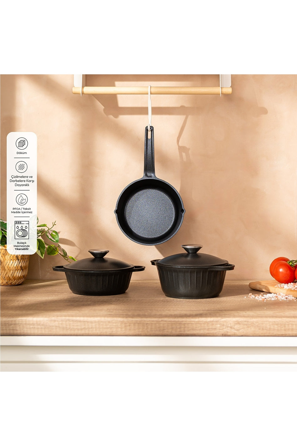 Emsan Stone Aluminyum Cast Mini 5 Piece Cookware Set - MALLTURK