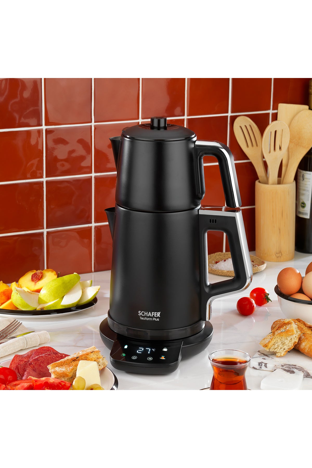 Schafer Teaform Plus Digital Stainless Steel Tea Maker - Black - MALLTURK