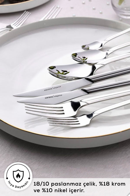 Karaca midway 84 Piece 12 Place Setting Flatware Set - MALLTURK