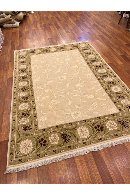 RD RAMAZAN DAG Hand Rug Art Hand-Woven Usak Rug Wool Blend Premium Quality Size 285x185 - MALLTURK