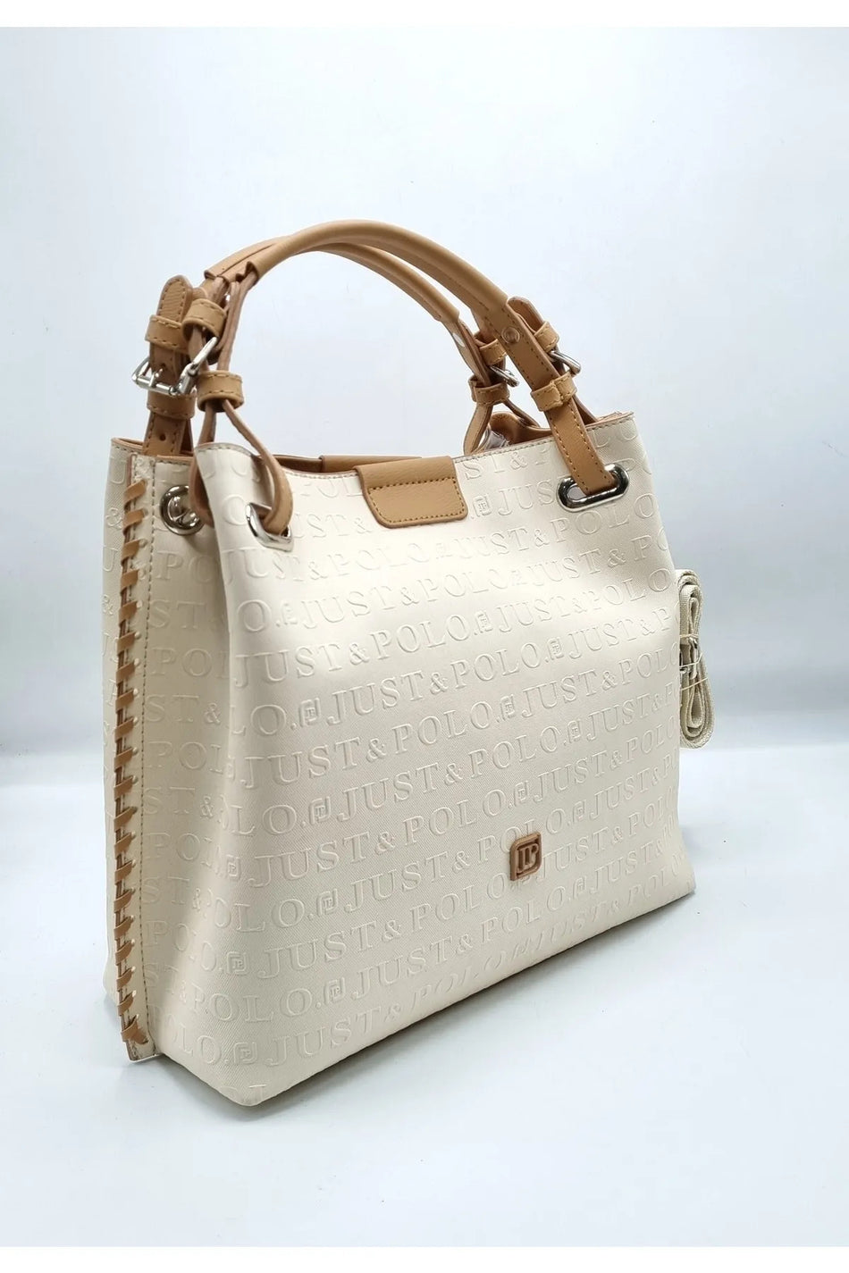 Just Polo Women's Braided 3-Compartment Adjustable Long Strap Hand and Shoulder Bag BD-4031 - MALLTURK