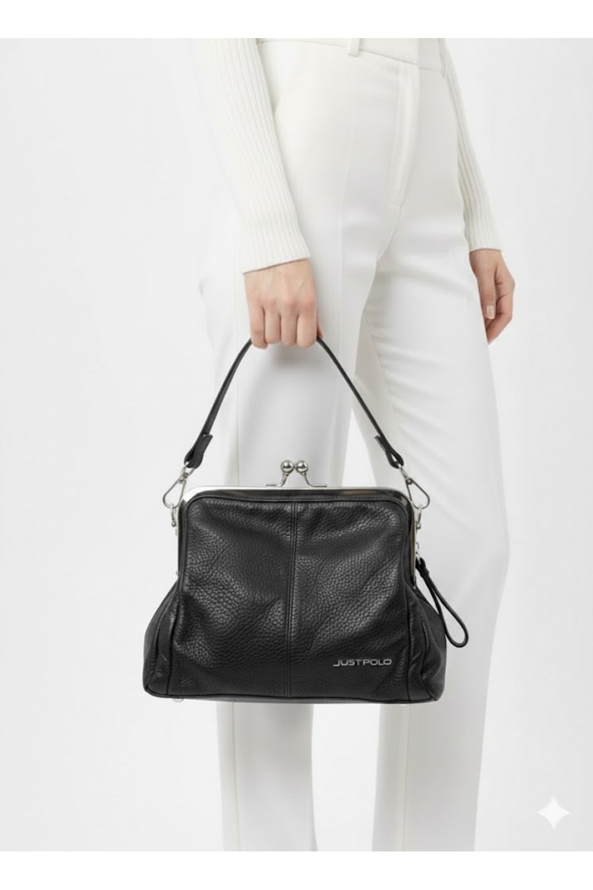 Just Polo Washed Leather Women's Shoulder and Handbag Beige - MALLTURK