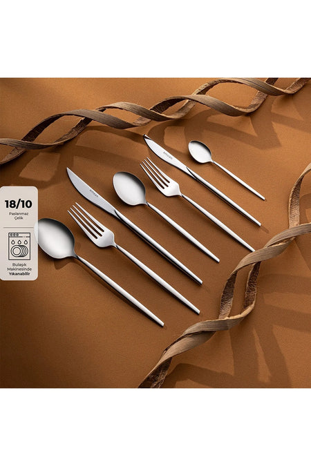 Emsan alya 84 Piece 12 Place Setting Flatware Set luks Boxed - MALLTURK