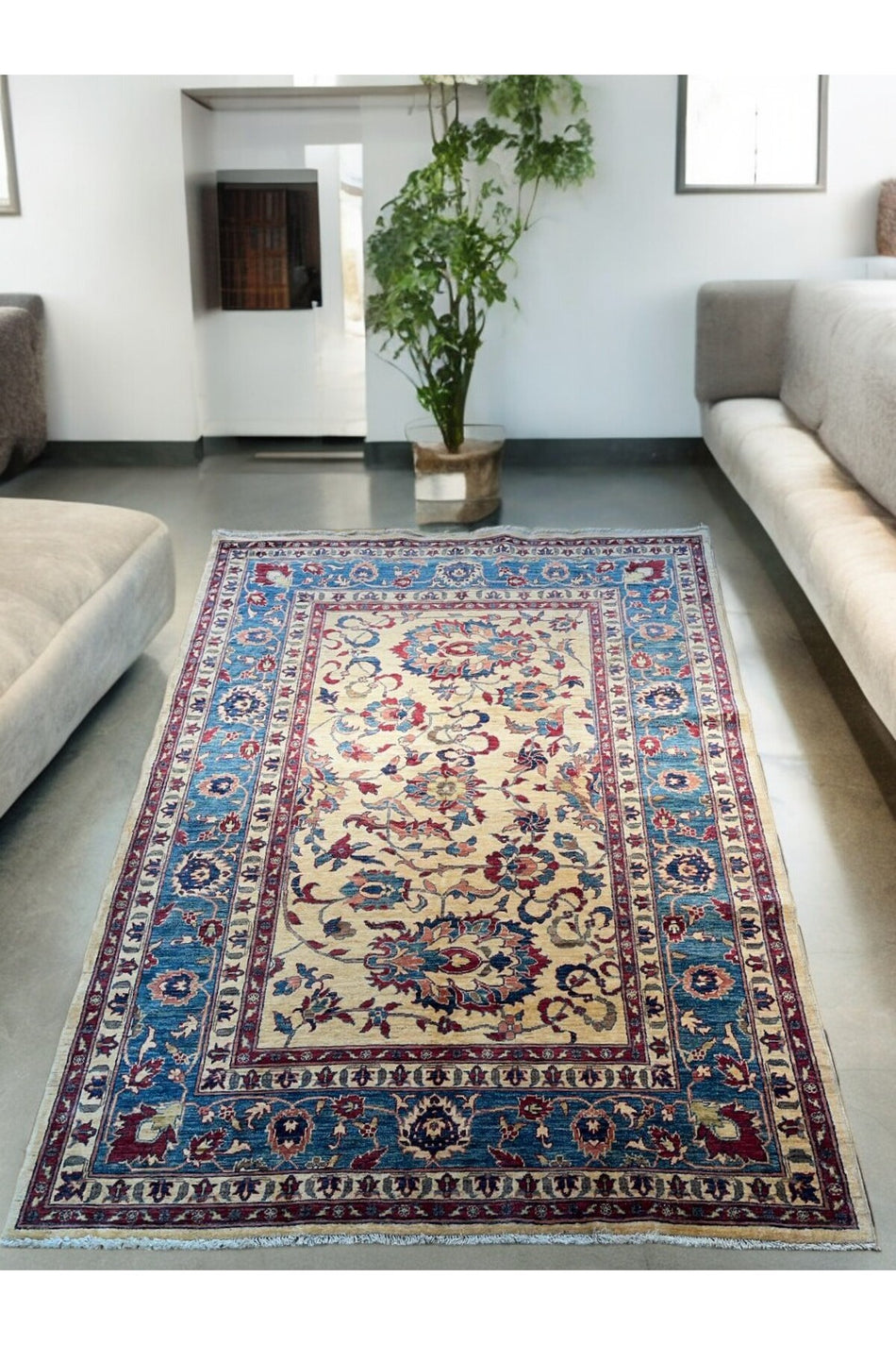 Sirvan Handwoven Afghan Usak Carpet - 253x189 - MALLTURK