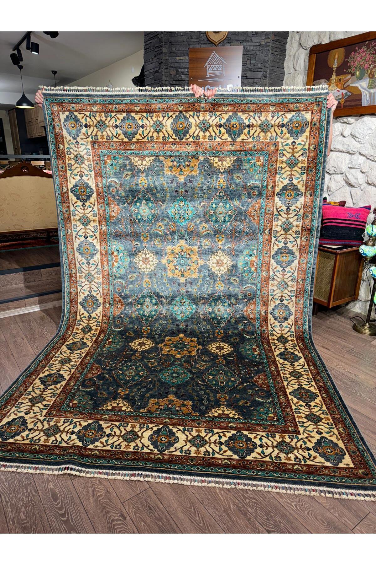 Rustikev Hand-Woven Afgan Sehrazat Rug 211x313 - MALLTURK