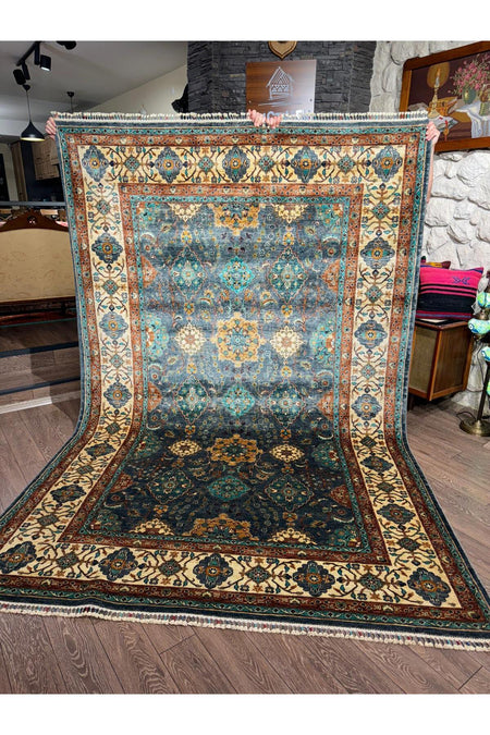 Rustikev Hand-Woven Afgan Sehrazat Rug 211x313 - MALLTURK