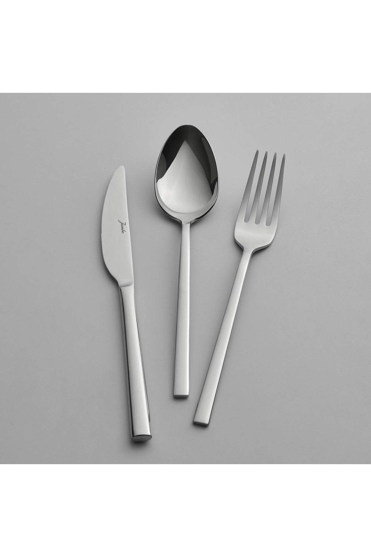 Jumbo 2001 84 Piece 12 Place Setting Steel Flatware Set - MALLTURK