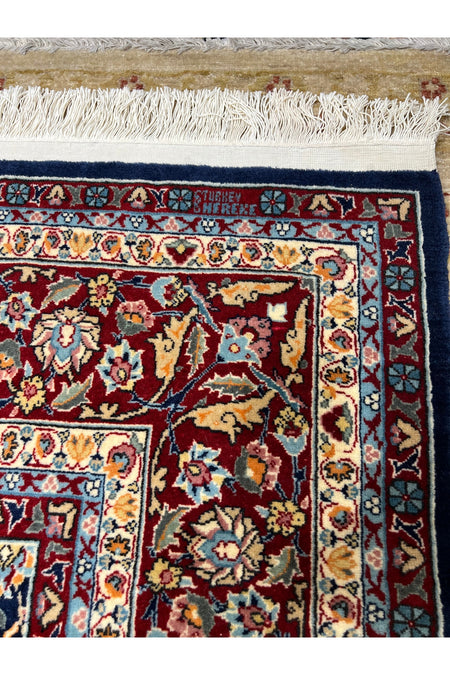 RD RAMAZAN DAG Hand Rug Art Hand-Woven Hereke Rug Imzalidir Seven Mountains Flower Design Premium Quality Natural Dye Size 3x2 - MALLTURK