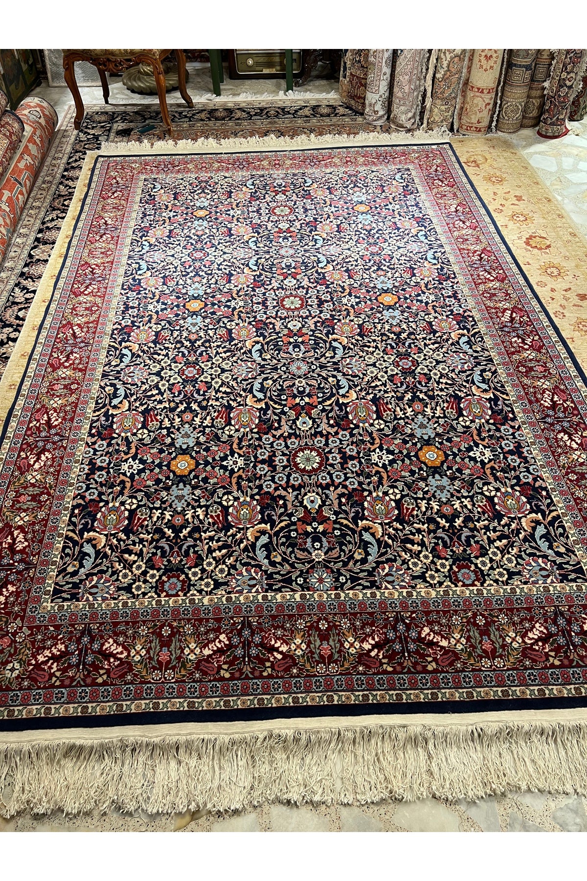 RD RAMAZAN DAG Hand Rug Art Hand-Woven Hereke Rug Imzalidir Lalezar Design Size 300x200 - MALLTURK