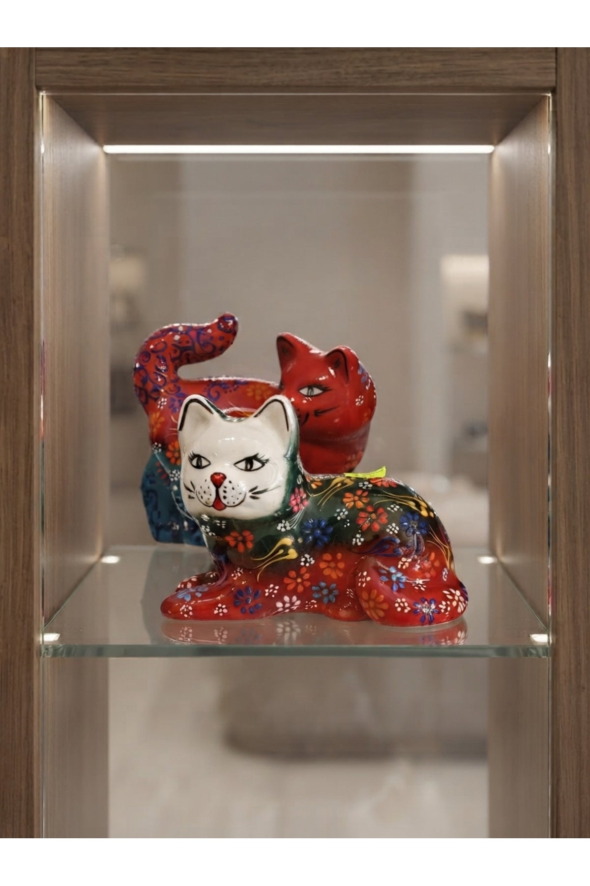 General Brands Handmade Ceramic Tile Patterned Kedi Figurleri - MALLTURK