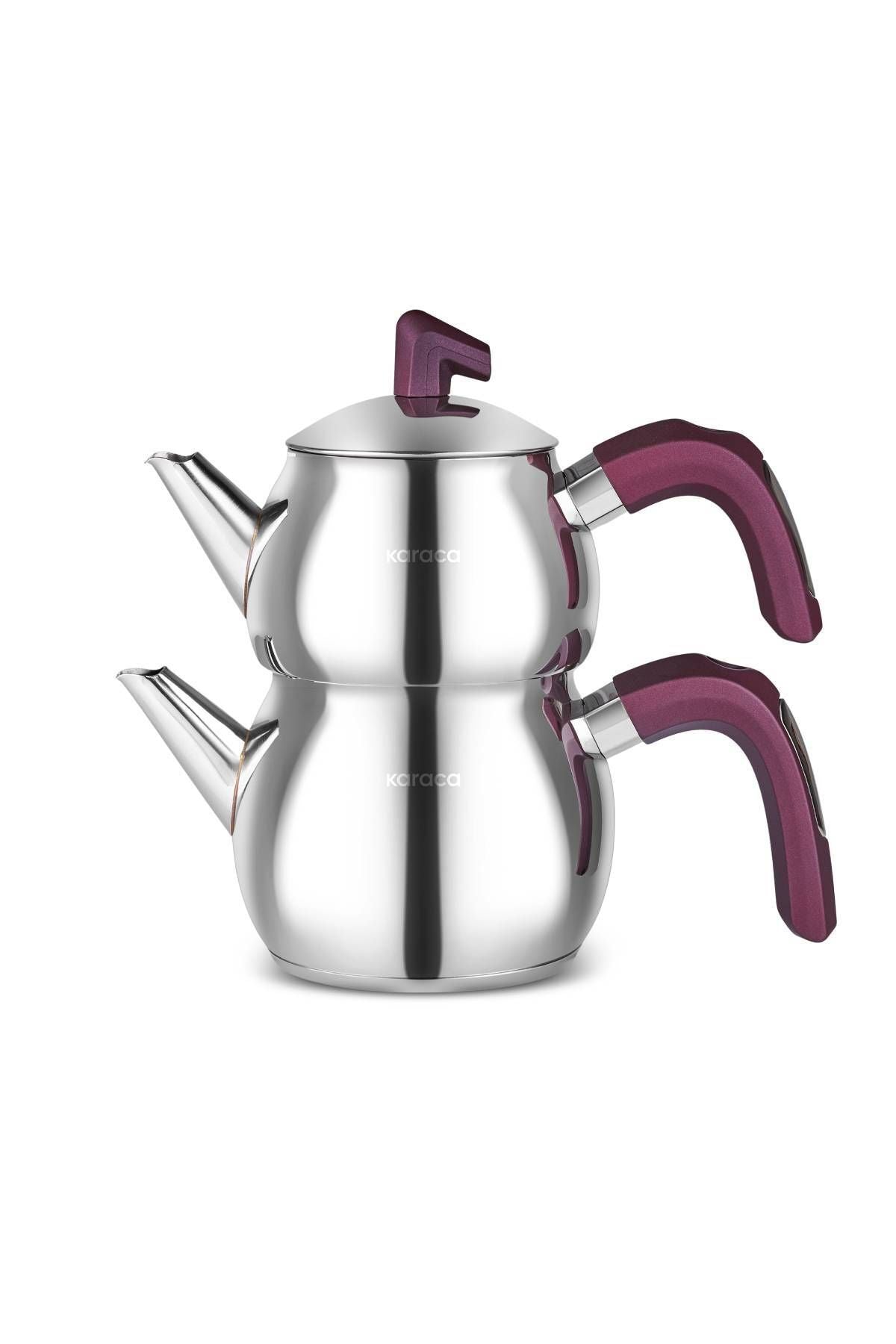 Karaca Viola induction Base Midi Teapot Set, Plum - MALLTURK