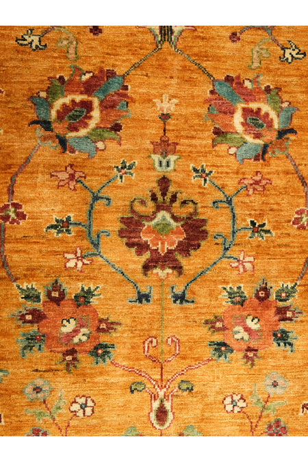 Vog Rug Sultani Handcrafted Anatolian Pattern Pattern Orange Fringed Modern and Traditional Living Room Rug