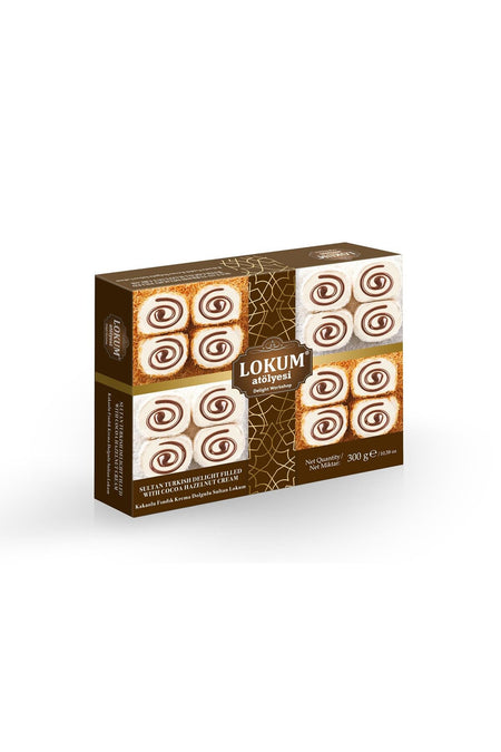 Lokum Atolyesi Cocoa findik krema Filled Sultan Style Turkish Delight 300g - MALLTURK