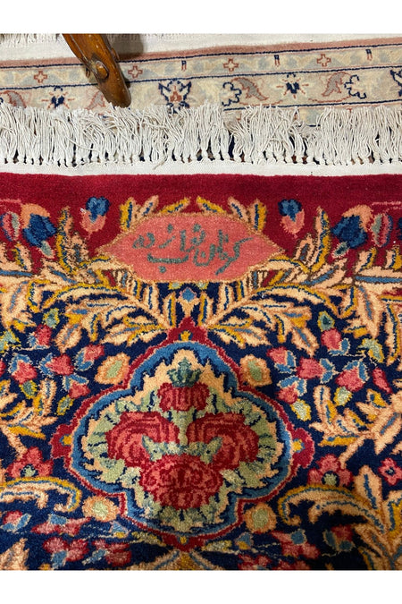 RD RAMAZAN DAG Hand Rug Art Hand-Woven Iranian Kirman Laver Rug Signed Size 450x350. - MALLTURK