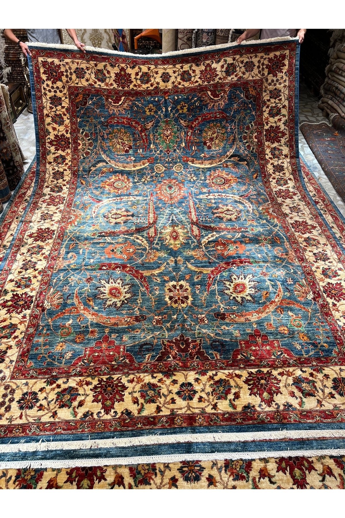 RD RAMAZAN DAG Hand Rug Art Hand-Woven Afgan Rug Agac Classic Design New Design Size 381x271. - MALLTURK